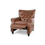 Fauteuil inclinable à pousser, Repose-pieds, Dossier capitonné, Clous décoratifs