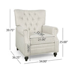 Fauteuil inclinable à pousser, Repose-pieds, Dossier capitonné, Clous décoratifs