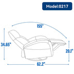 Fauteuil inclinable électrique en cuir pivotant et à bascule, rotation maximale de 270 degrés, mécanisme de mouvement robuste avec USB et Type-C