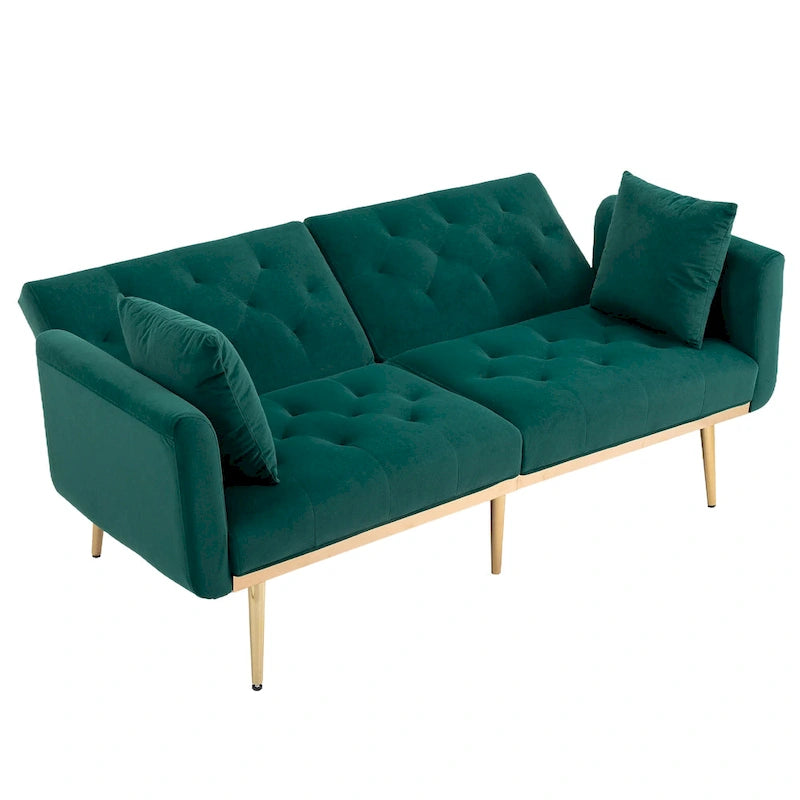 65,35 Canapé-lit futon en velours avec dossier réglable
