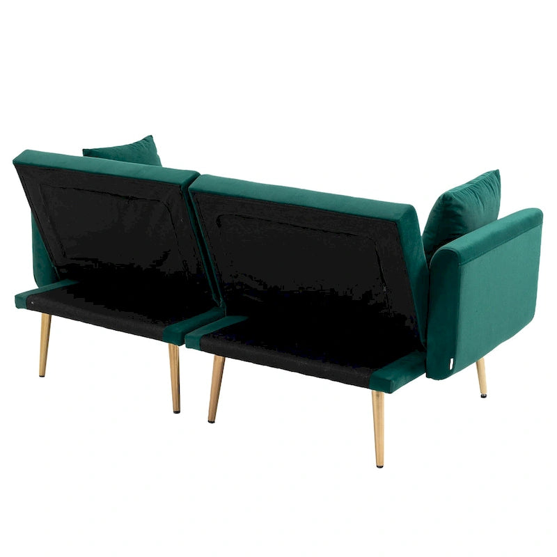 65,35 Canapé-lit futon en velours avec dossier réglable