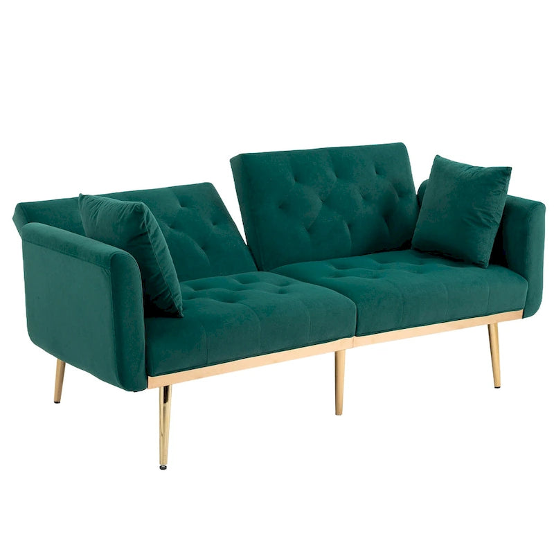 65,35 Canapé-lit futon en velours avec dossier réglable
