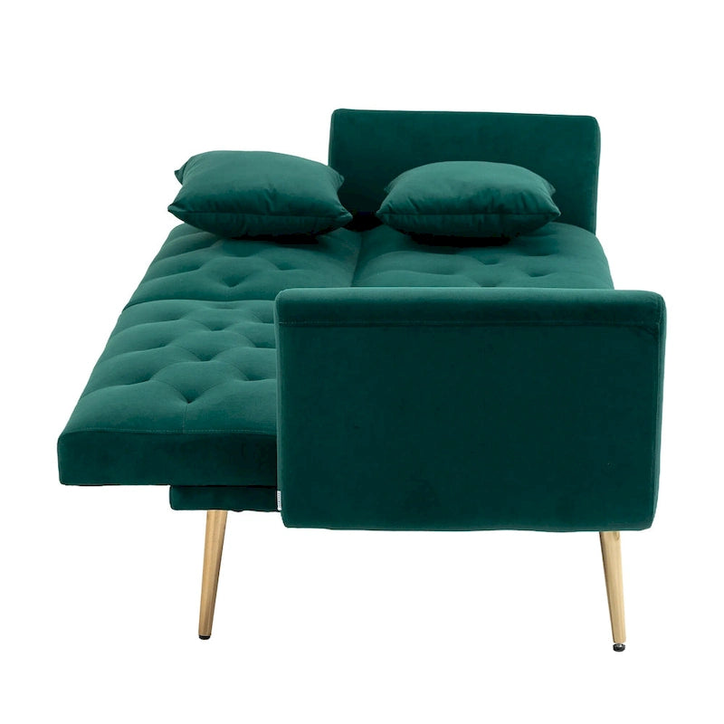 65,35 Canapé-lit futon en velours avec dossier réglable