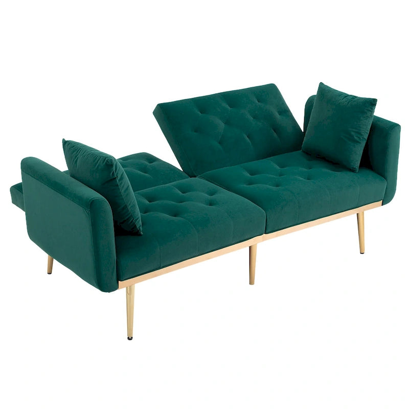 65,35 Canapé-lit futon en velours avec dossier réglable