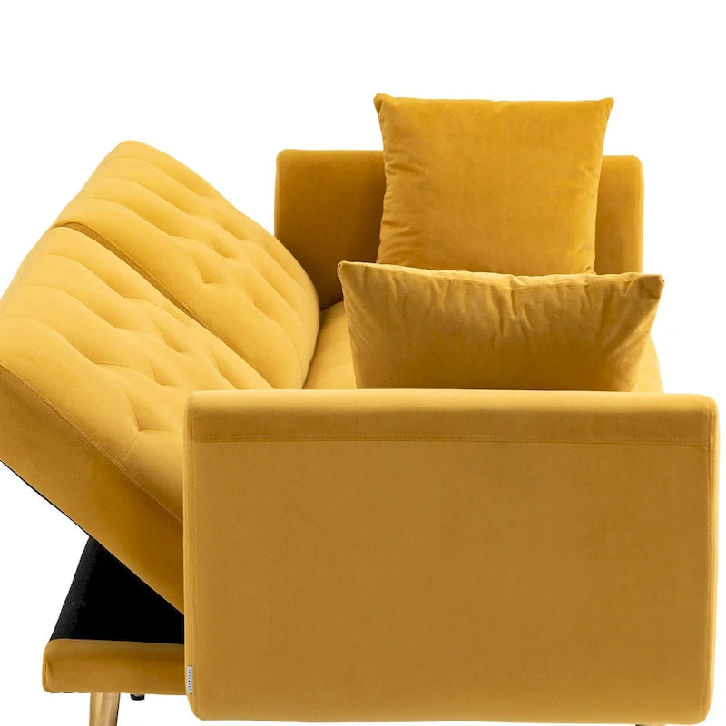 65,35 Canapé-lit futon en velours avec dossier réglable