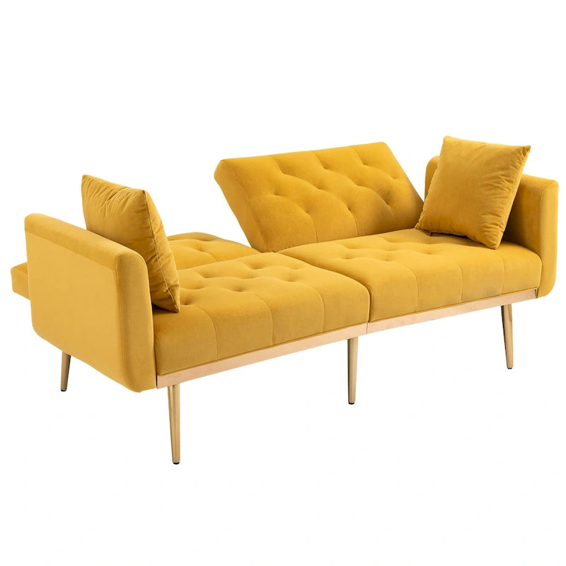 65,35 Canapé-lit futon en velours avec dossier réglable