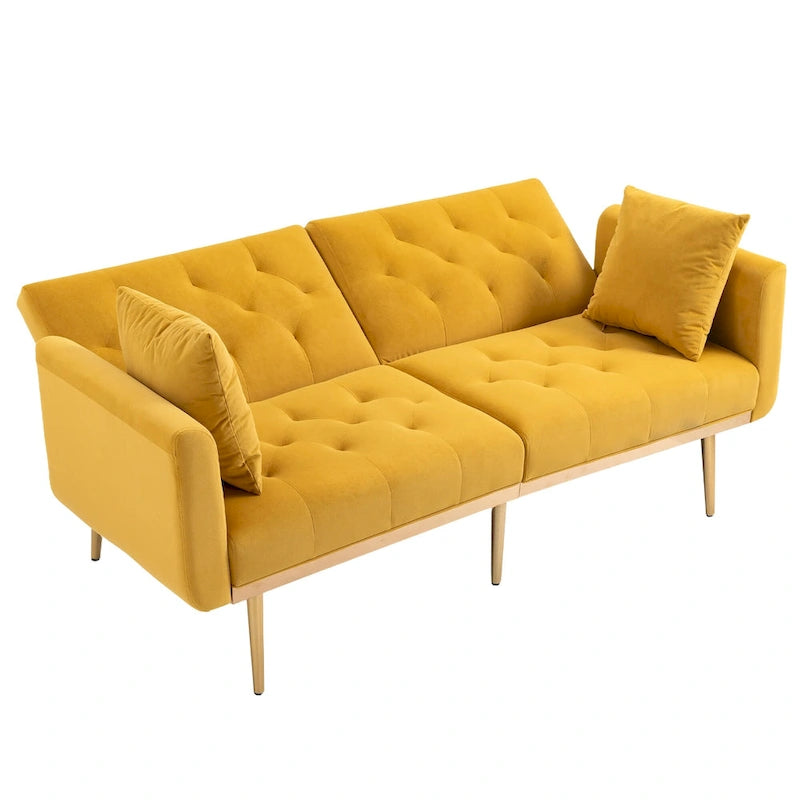 65,35 Canapé-lit futon en velours avec dossier réglable
