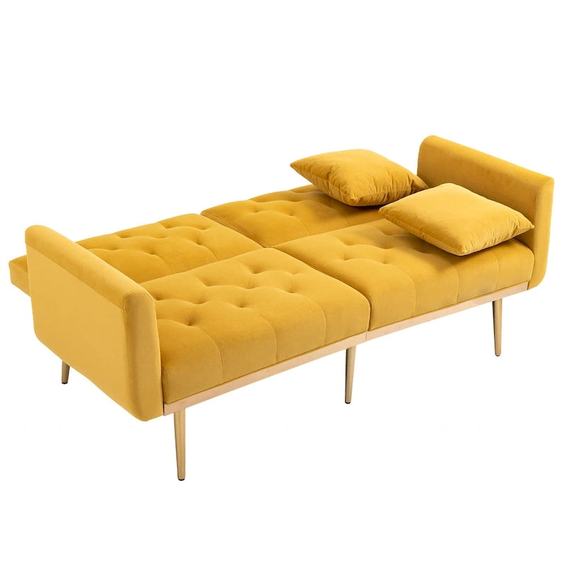 65,35 Canapé-lit futon en velours avec dossier réglable