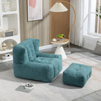 Fauteuil paresseux ultra doux avec mousse à mémoire de forme et ottoman