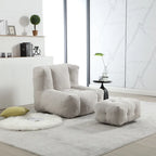 Fauteuil paresseux ultra doux avec mousse à mémoire de forme et ottoman