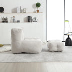 Fauteuil paresseux ultra doux avec mousse à mémoire de forme et ottoman