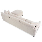Canapé spacieux 4 places beige 107,87 avec pouf mobile, coussins amovibles et rangement pratique dans les accoudoirs