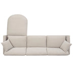 Canapé spacieux 4 places beige 107,87 avec pouf mobile, coussins amovibles et rangement pratique dans les accoudoirs