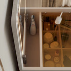 Coiffeuse de 60 cm avec miroir escamotable et éclairage, coiffeuse 3-en-1 avec plateau en verre, lumière LED et prise de courant, 3 tiroirs