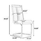 Chaise de salle à manger capitonnée à dossier haut en similicuir avec pieds en métal
