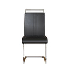 Chaise de salle à manger capitonnée à dossier haut en similicuir avec pieds en métal