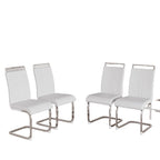 Chaise de salle à manger capitonnée à dossier haut en similicuir avec pieds en métal