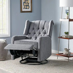 Fauteuil inclinable manuel au design classique avec pivotant à 360 degrés, fauteuil de relaxation pour le salon