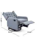 Fauteuil inclinable manuel au design classique avec pivotant à 360 degrés, fauteuil de relaxation pour le salon
