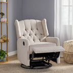 Fauteuil inclinable manuel au design classique avec pivotant à 360 degrés, fauteuil de relaxation pour le salon