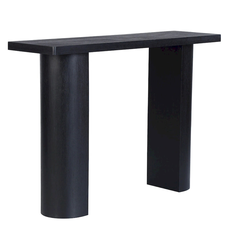 Console demi-lune en bois de manguier