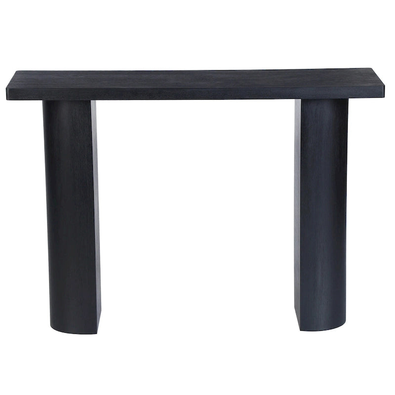 Console demi-lune en bois de manguier