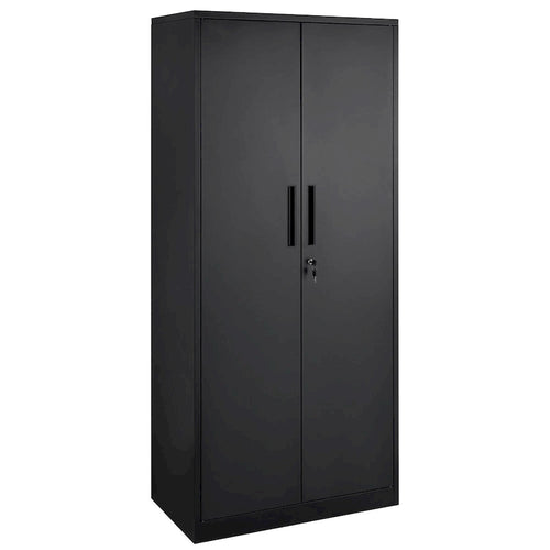Armoire de rangement métallique verrouillable de 75 pouces avec 4 étagères réglables et 2 portes magnétiques