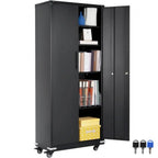Armoire de rangement métallique verrouillable de 75 pouces avec 4 étagères réglables et 2 portes magnétiques