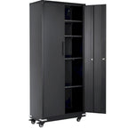Armoire de rangement métallique verrouillable de 75 pouces avec 4 étagères réglables et 2 portes magnétiques