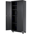 Armoire de rangement métallique verrouillable de 75 pouces avec 4 étagères réglables et 2 portes magnétiques