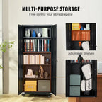 Armoire de rangement métallique verrouillable de 75 pouces avec 4 étagères réglables et 2 portes magnétiques