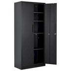Armoire de rangement métallique verrouillable de 75 pouces avec 4 étagères réglables et 2 portes magnétiques