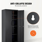 Armoire de rangement métallique verrouillable de 75 pouces avec 4 étagères réglables et 2 portes magnétiques