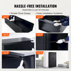 Armoire de rangement métallique verrouillable de 75 pouces avec 4 étagères réglables et 2 portes magnétiques