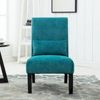 Fauteuil d'appoint dossier haut en polyester bleu sarcelle 31,75 po