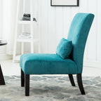 Fauteuil d'appoint dossier haut en polyester bleu sarcelle 31,75 po
