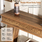 Console de ferme à 2 niveaux pour entrée, salon, couloir, hall d'accueil - 70,87 P x 11,81 L x 31,5 H