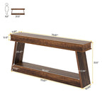 Console de ferme à 2 niveaux pour entrée, salon, couloir, hall d'accueil - 70,87 P x 11,81 L x 31,5 H