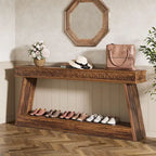 Console de ferme à 2 niveaux pour entrée, salon, couloir, hall d'accueil - 70,87 P x 11,81 L x 31,5 H