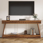 Console de ferme à 2 niveaux pour entrée, salon, couloir, hall d'accueil - 70,87 P x 11,81 L x 31,5 H