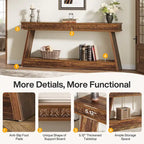 Console de ferme à 2 niveaux pour entrée, salon, couloir, hall d'accueil - 70,87 P x 11,81 L x 31,5 H