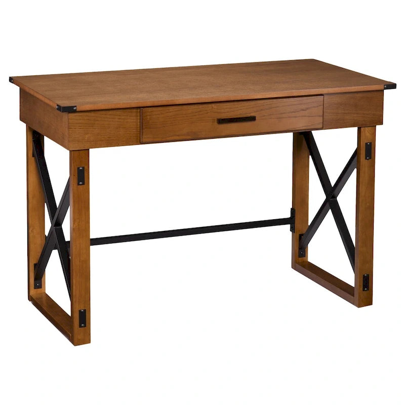 Bureau Carlan en pin vieilli à hauteur réglable