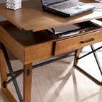 Bureau Carlan en pin vieilli à hauteur réglable
