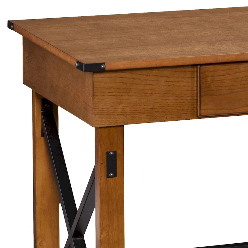 Bureau Carlan en pin vieilli à hauteur réglable