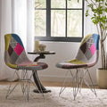 Chaises en tissu Wilmette Patchwork de Christopher Knight Home (lot de 2) - N/A