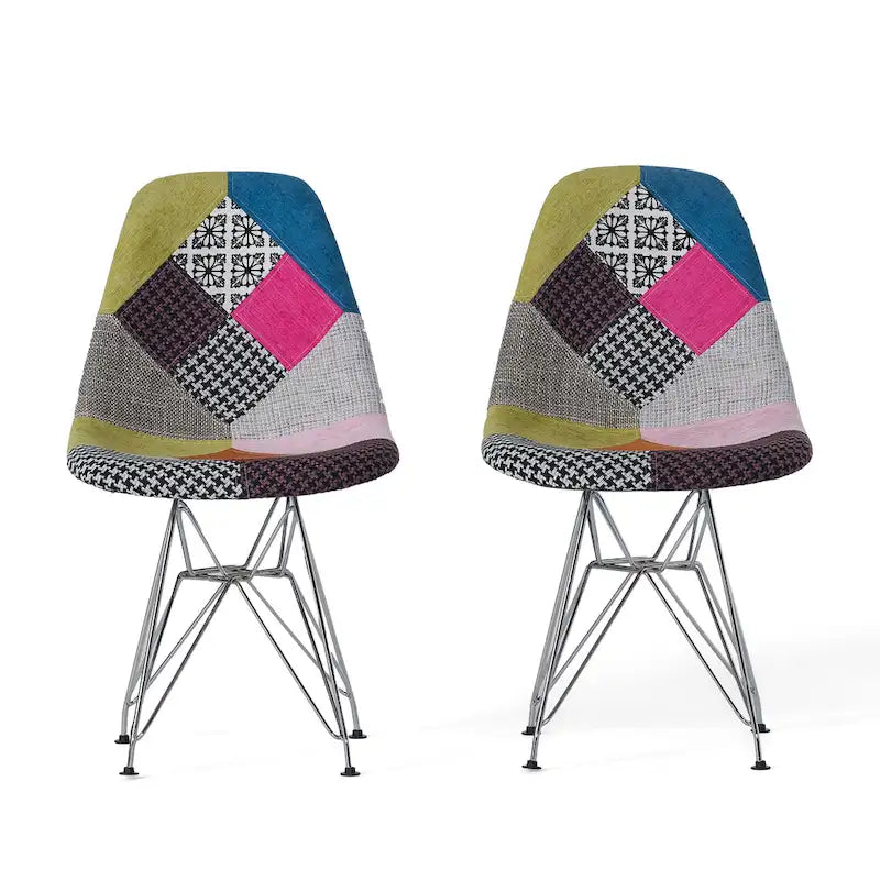 Chaises en tissu Wilmette Patchwork de Christopher Knight Home (lot de 2) - N/A