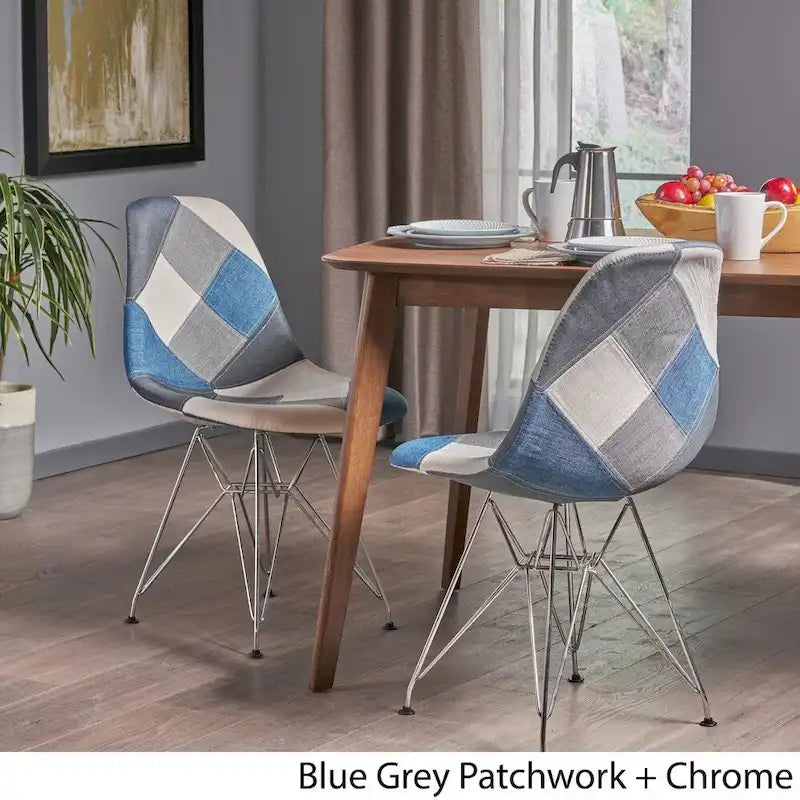 Chaises en tissu Wilmette Patchwork de Christopher Knight Home (lot de 2) - N/A