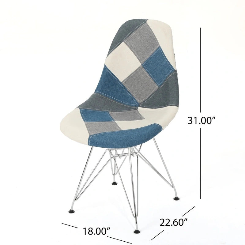 Chaises en tissu Wilmette Patchwork de Christopher Knight Home (lot de 2) - N/A