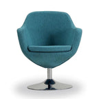 Manhattan Comfort Fauteuil pivotant d'appoint Caisson en similicuir chromé poli