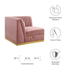 Canapé modulable en velours capitonné Sanguine Channel - Élément d'angle droit